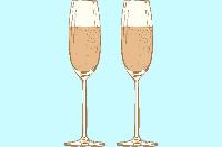 Two glasses of sparkling wine