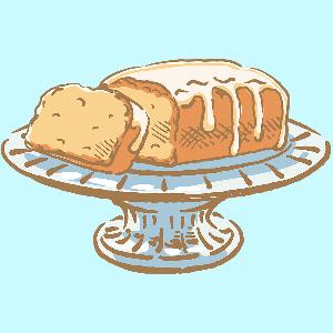 Illustrated lemon drizzle cake