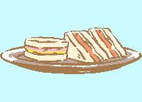 Illustrated salmon and cheese sandwiches