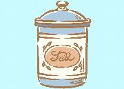 Illustrated blue tea jar