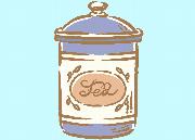 Illustrated navy tea jar