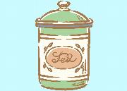 Illustrated green tea jar