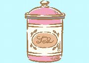 Illustrated pink tea jar