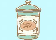 Illustrated teal tea jar