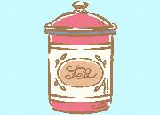 Illustrated red tea jar