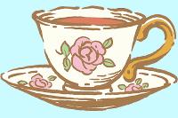 Illustrated antique flower teacup and saucer